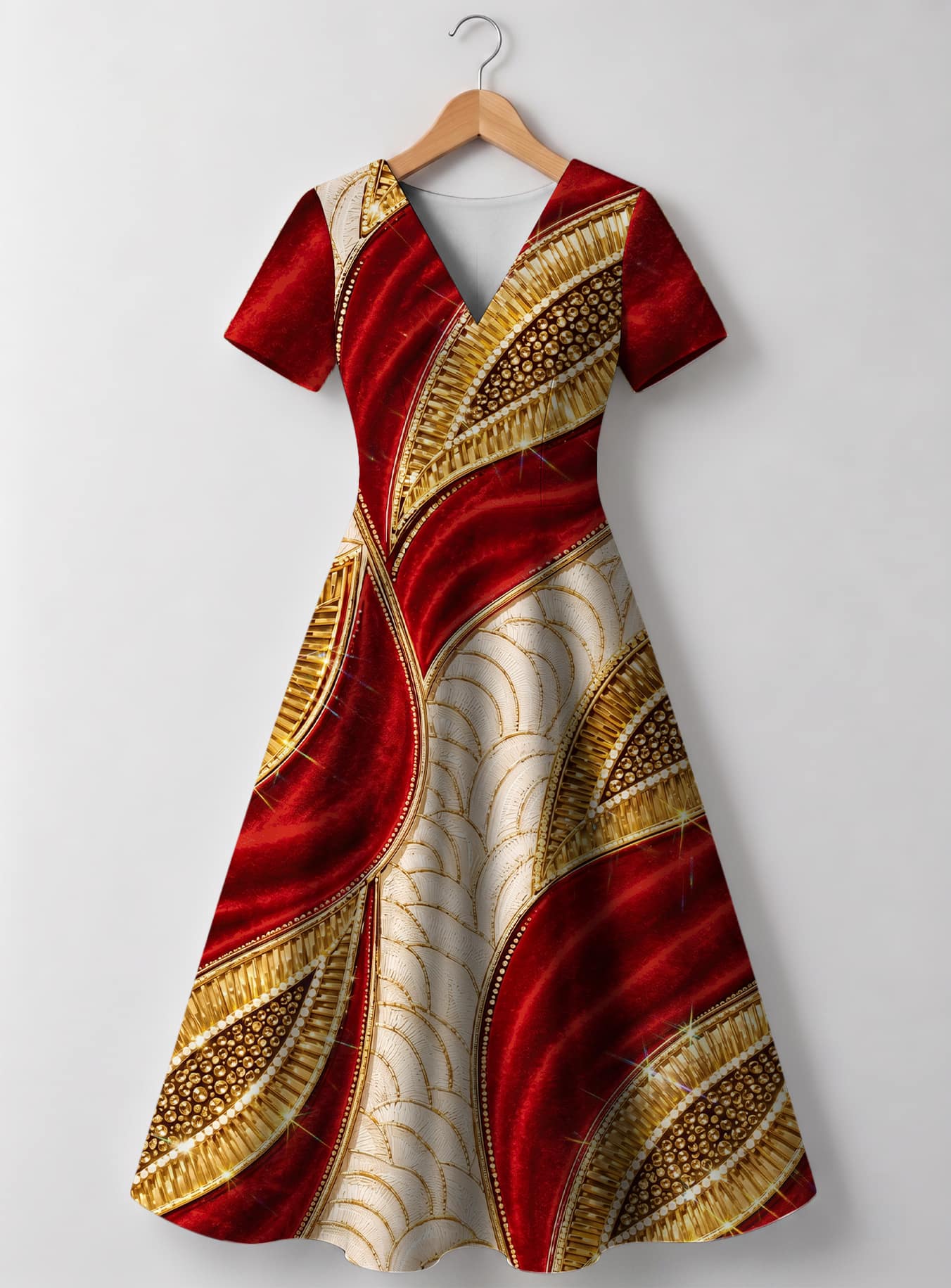"Utukufu" V Neck Midi Dress