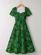 "Asili Emerald" Sweetheart Midi Dress