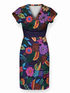 "Bustani" Cap Sleeve Midi Dress
