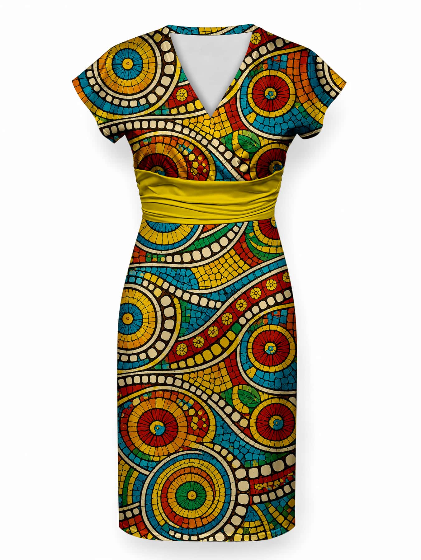 "Taji" Cap Sleeve Midi Dress