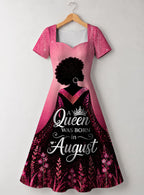 "August Queen Pink" Sweetheart Midi Dress