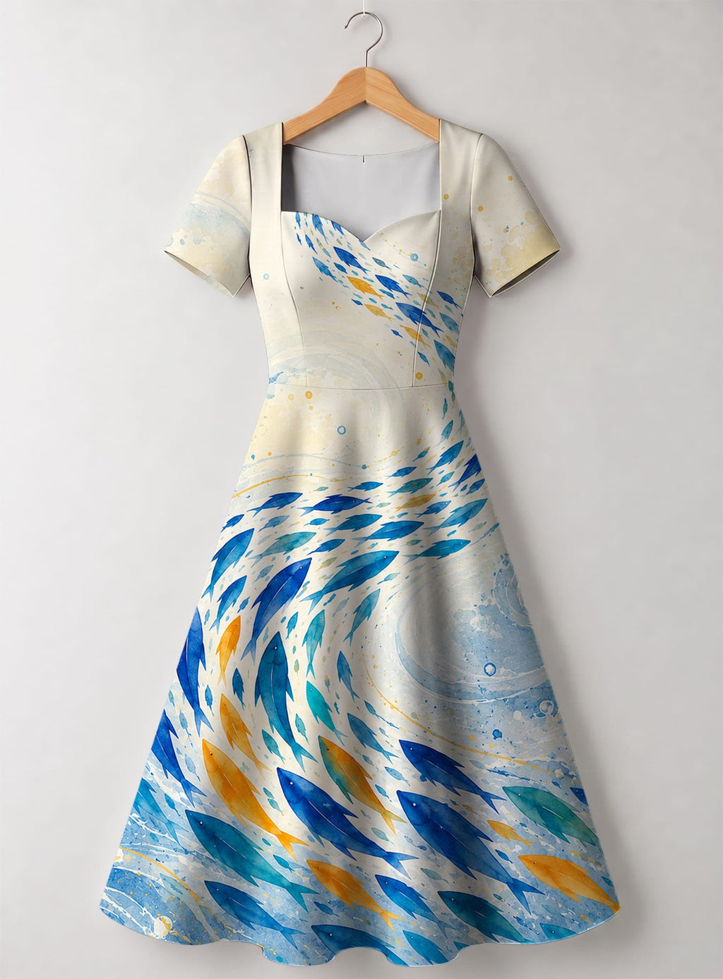 "Samaki" Sweetheart Midi Dress
