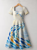 "Samaki" Sweetheart Midi Dress