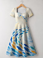 "Samaki" Sweetheart Midi Dress