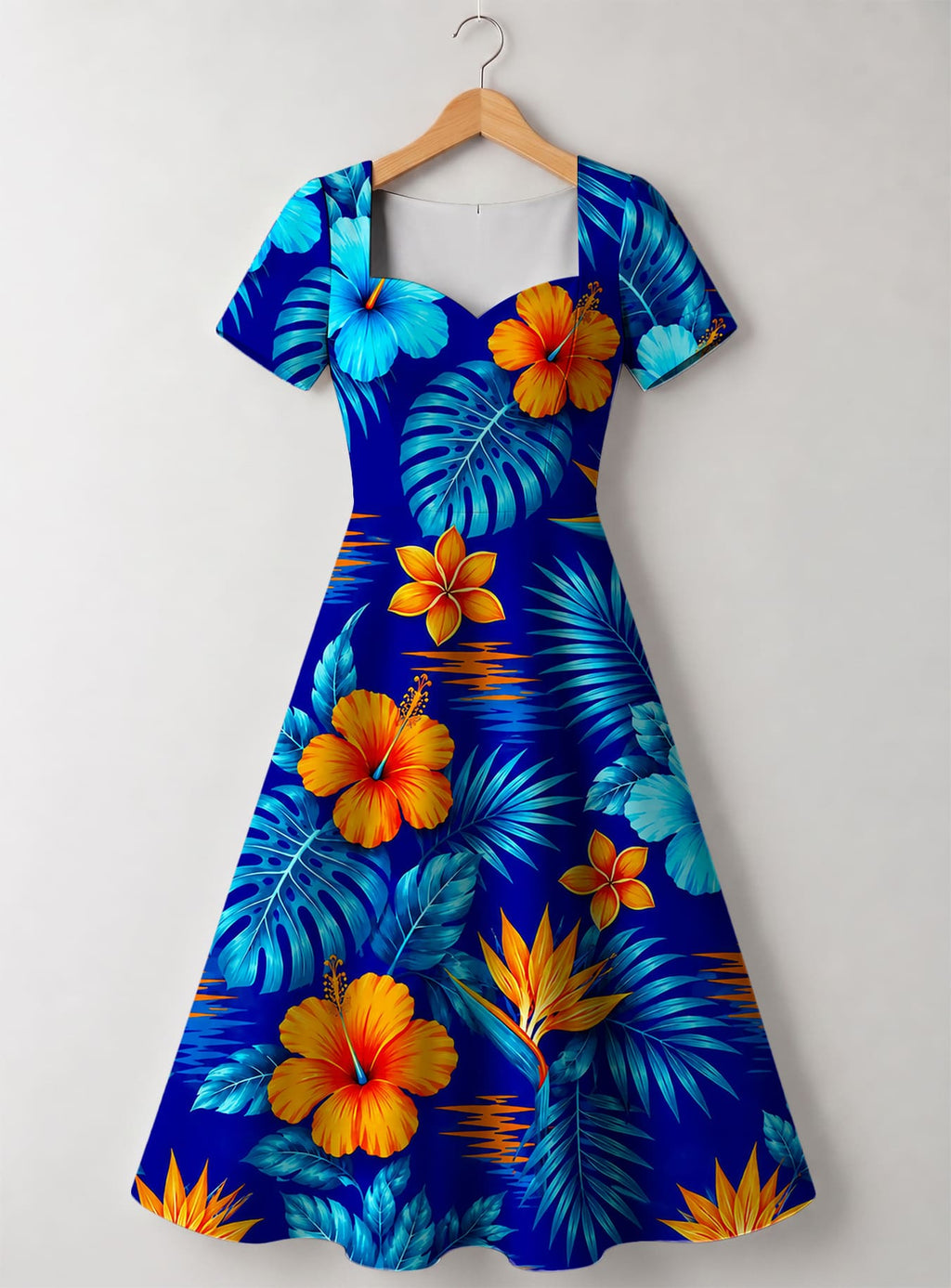 "Maua" Sweetheart Midi Dress