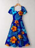"Maua" Sweetheart Midi Dress