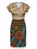 "Mto" Cap Sleeve Midi Dress
