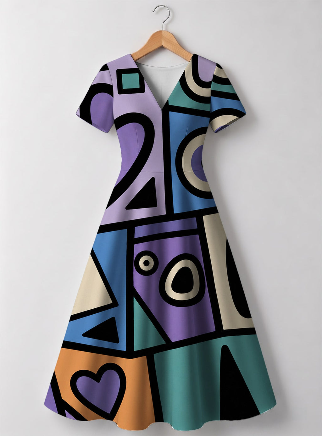 "Sanaa" V Neck Midi Dress