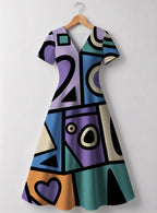 "Sanaa" V Neck Midi Dress