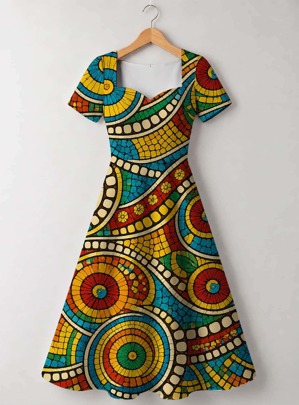 "Taji" Sweetheart Midi Dress