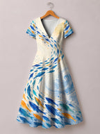 "Samaki" Short Sleeve Maxi Dress