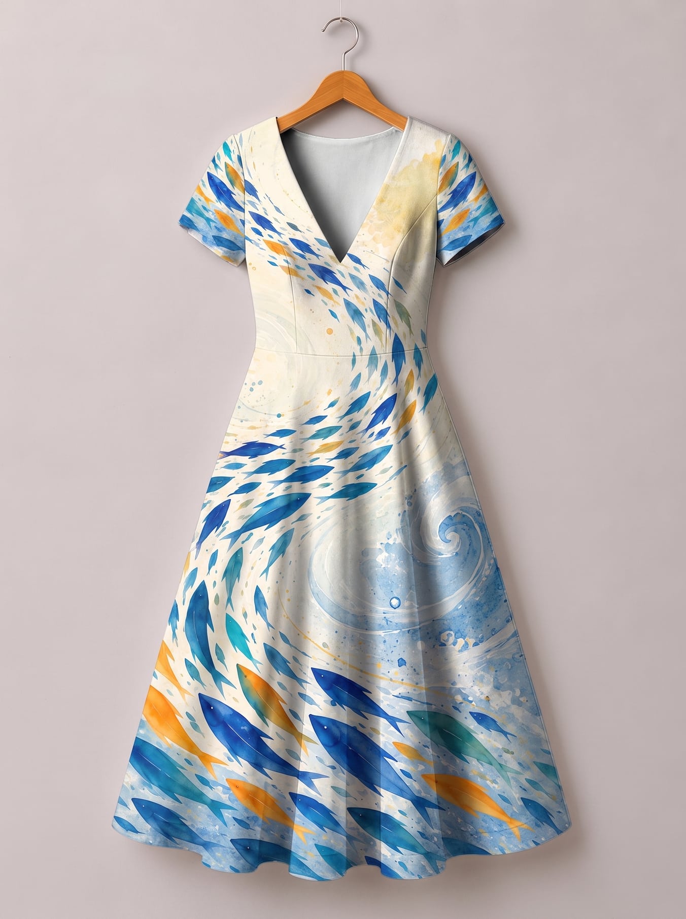 "Samaki" Short Sleeve Maxi Dress