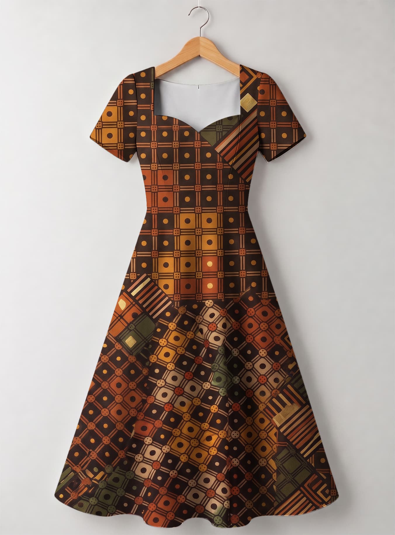 "Mkeka" Sweetheart Midi Dress