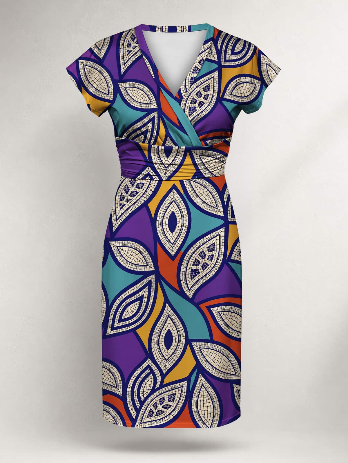 "Johari" Cap Sleeve Midi Dress