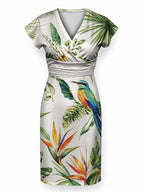 "Ndege" Cap Sleeve Midi Dress