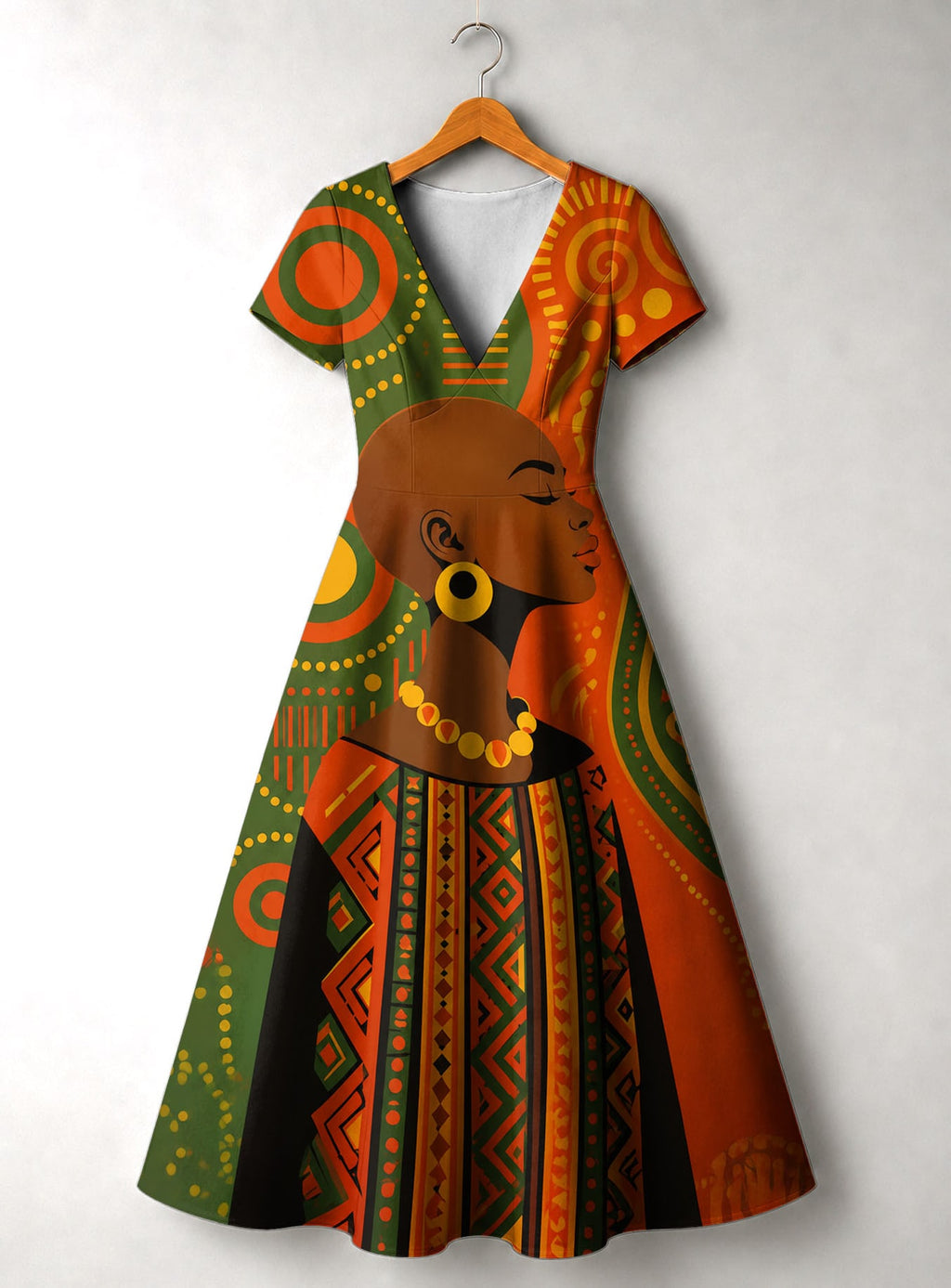 "Malkia" Short Sleeve Maxi Dress