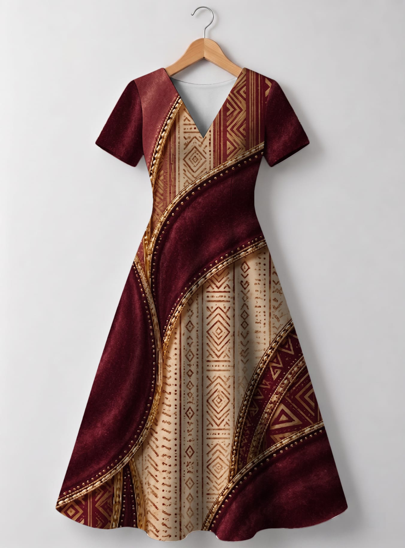 "Tapa" V Neck Midi Dress