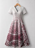 "Kapa" V Neck Midi Dress