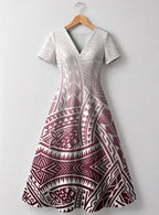 "Kapa" V Neck Midi Dress