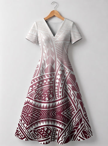 "Kapa" V Neck Midi Dress