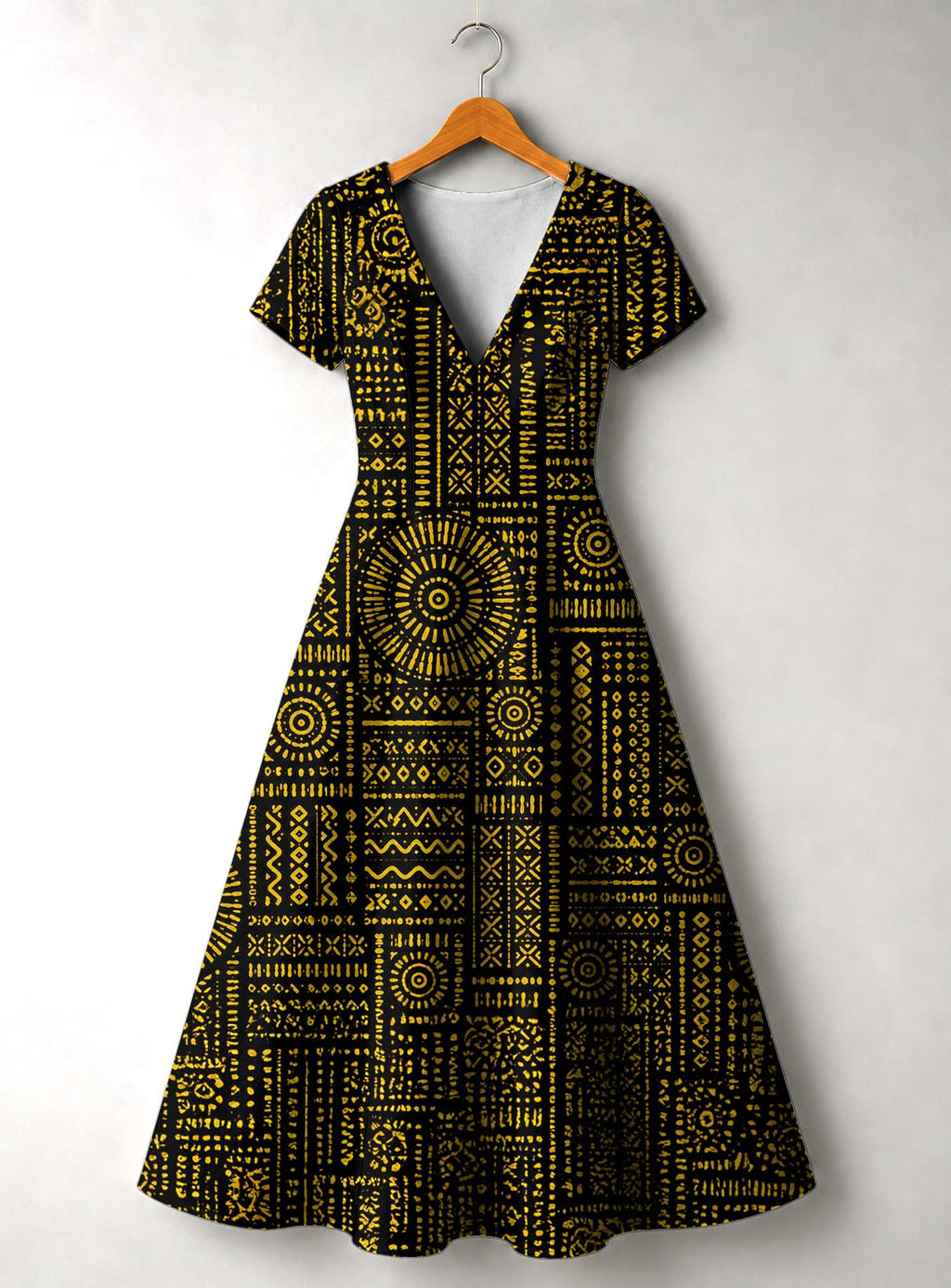 "Lamu" Short Sleeve Maxi Dress