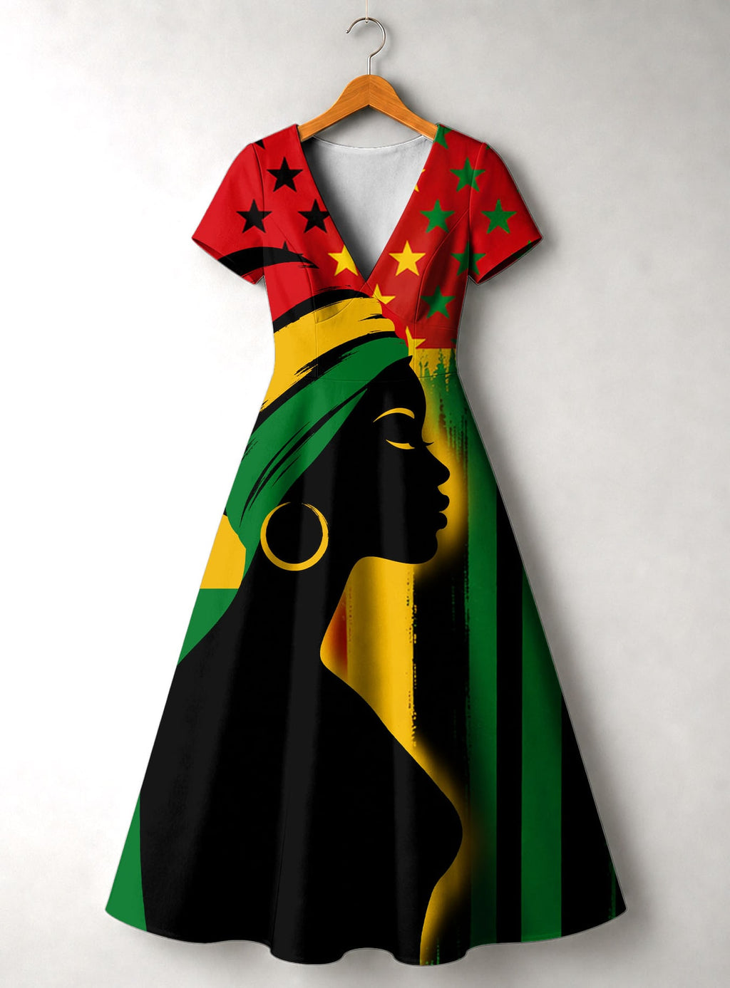 "Kwanza" Short Sleeve Maxi Dress