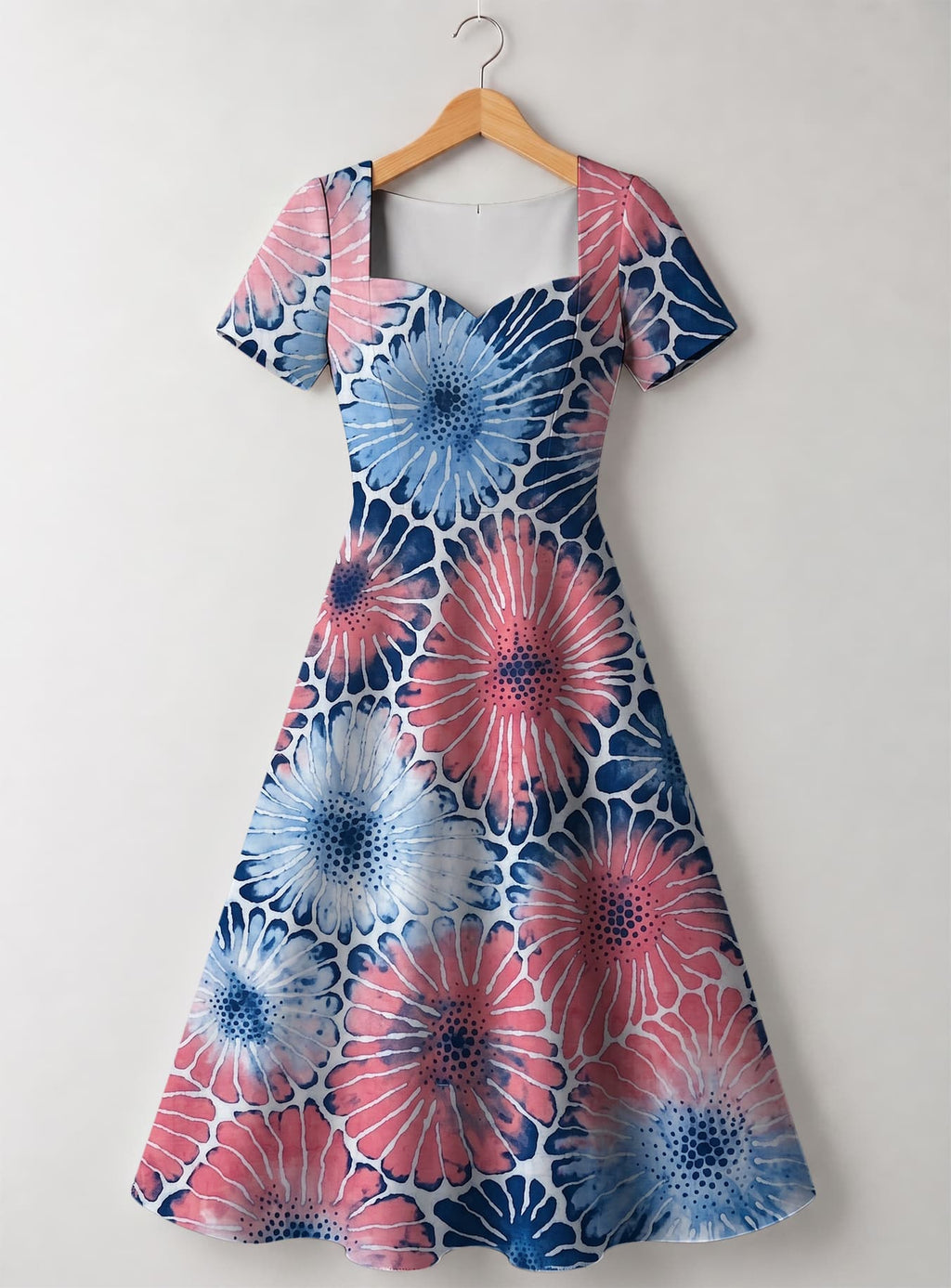 "Samawati" Sweetheart Midi Dress