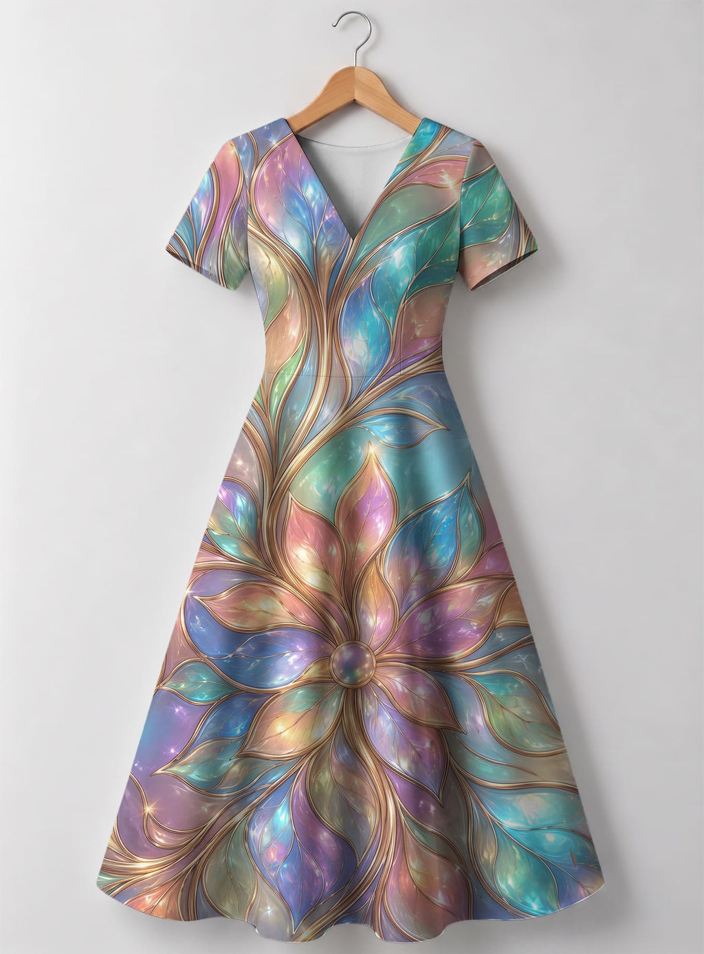 "Almasi" V Neck Midi Dress
