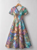 "Almasi" V Neck Midi Dress