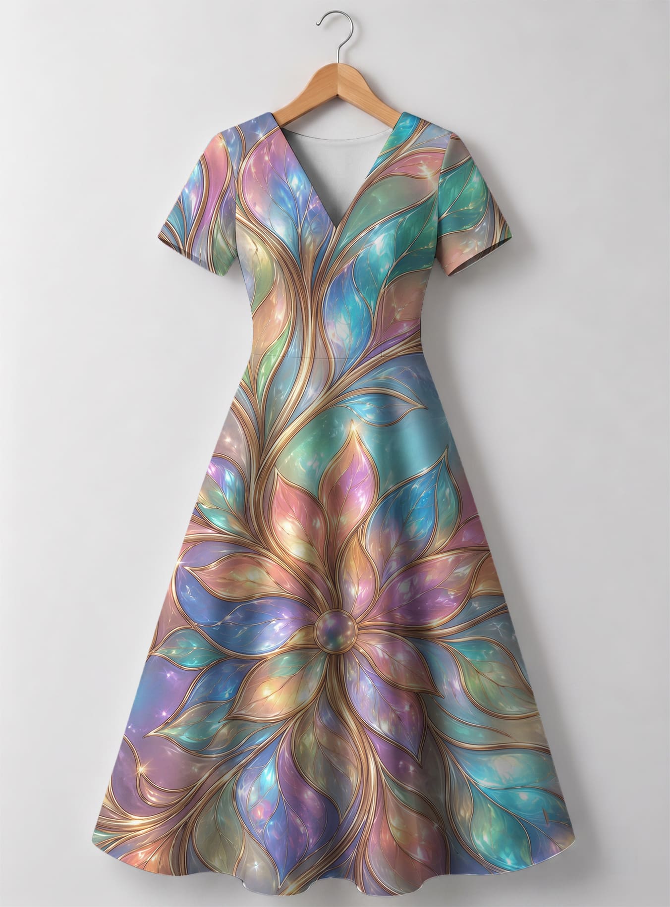 "Almasi" V Neck Midi Dress