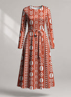 "Oshun Kijani" Viscose Midi Dress