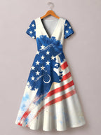 "Freedom" Short Sleeve Maxi Dress