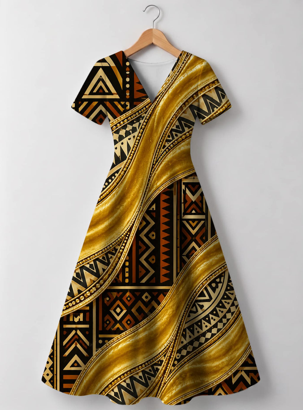 "Kahiko" V Neck Midi Dress