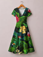 "Kitropiki" Short Sleeve Maxi Dress