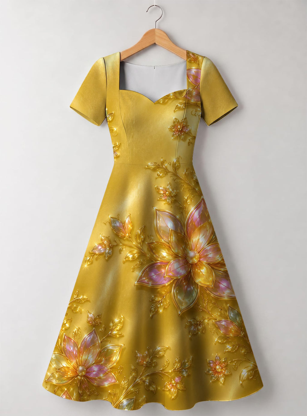 "Angavu" Sweetheart Midi Dress