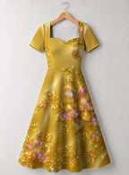 "Angavu" Sweetheart Midi Dress