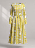 "Oshun Dhahabu" Viscose Midi Dress