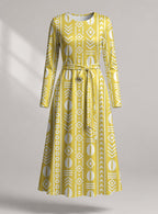 "Oshun Dhahabu" Viscose Midi Dress