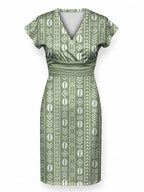"Oshun Verde" Cap Sleeve Midi Dress