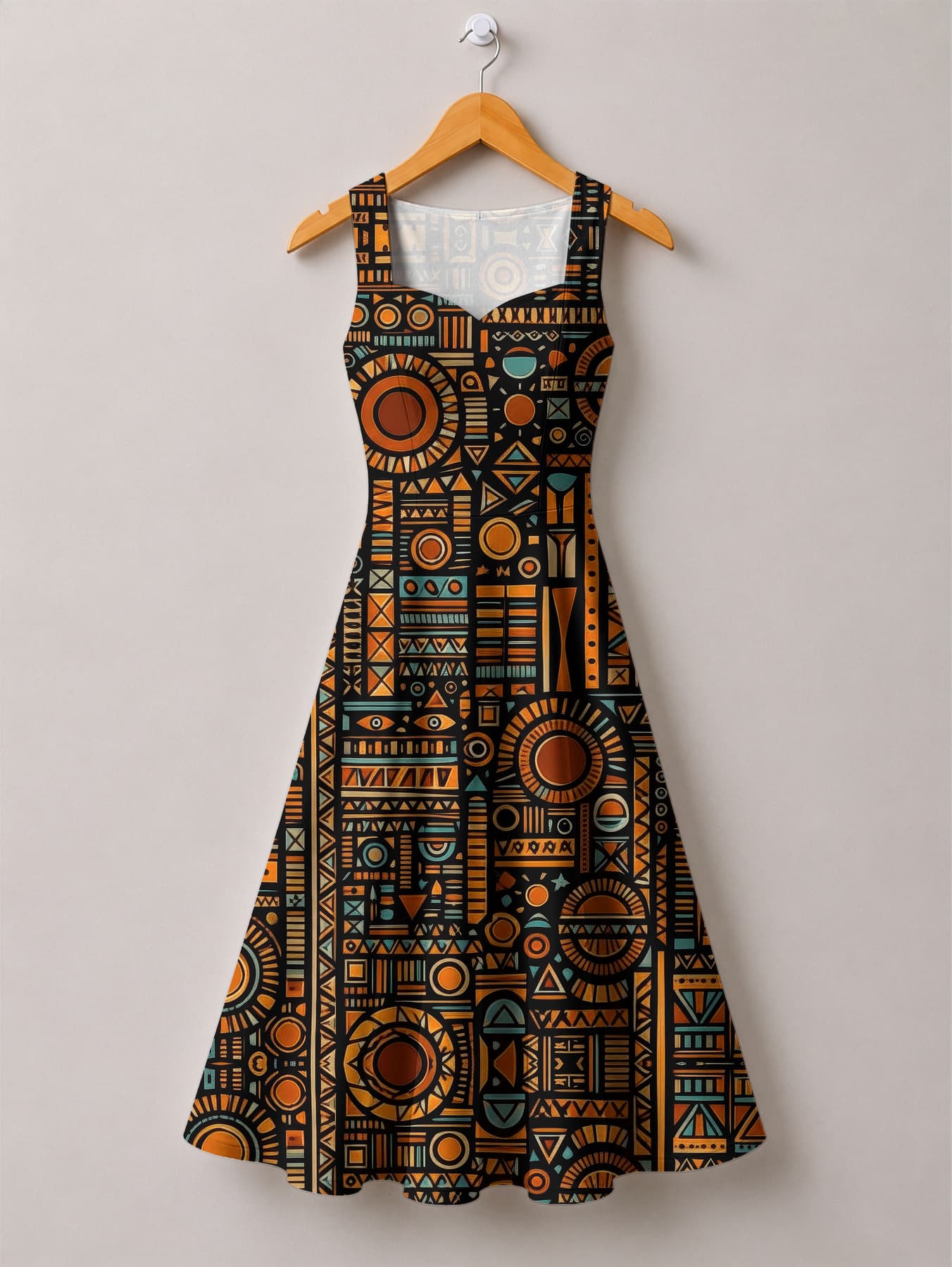 Afrocentric Pattern Corset Dress