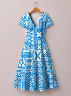 "Anga" Short Sleeve Maxi Dress