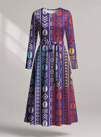"Oshun Zamani" Viscose Midi Dress