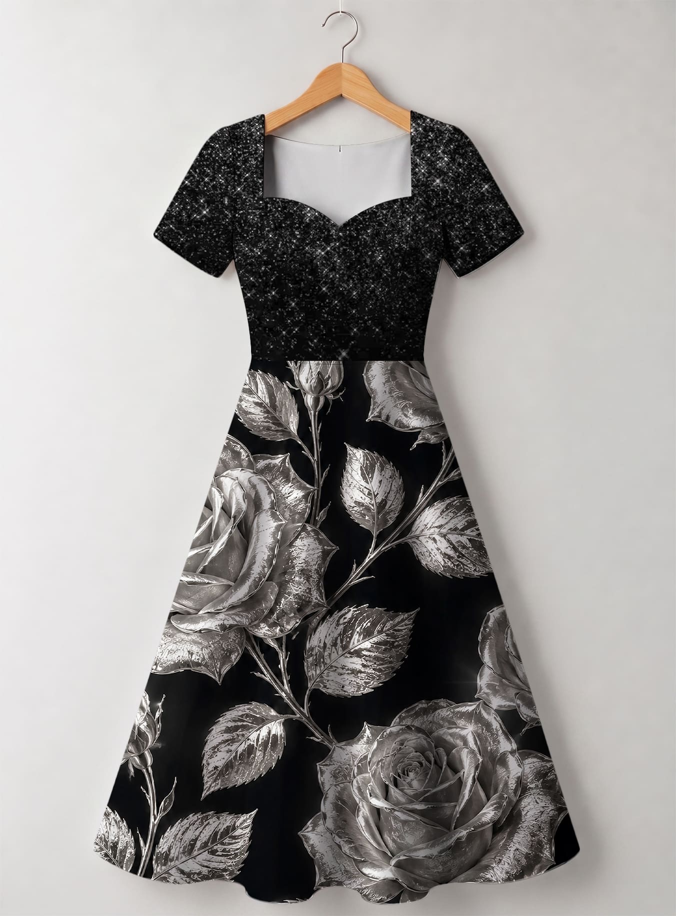 "Usiku" Sweetheart Midi Dress