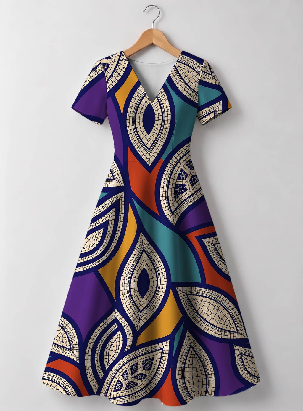 "Johari" V Neck Midi Dress