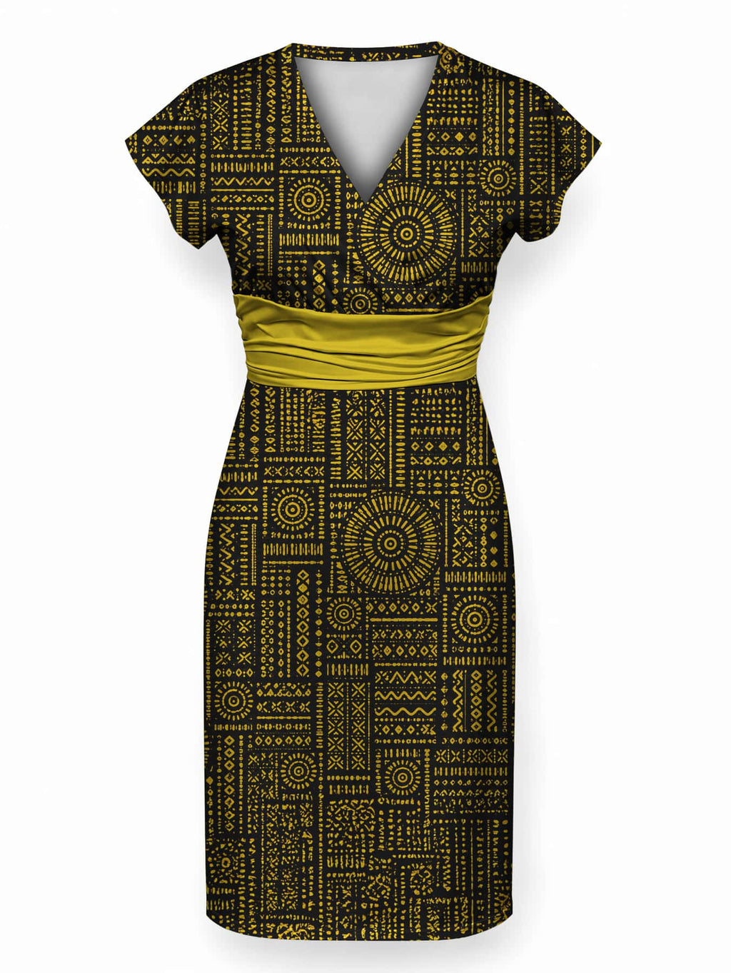 "Lamu" Cap Sleeve Midi Dress