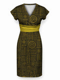 "Lamu" Cap Sleeve Midi Dress