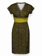 "Lamu" Cap Sleeve Midi Dress