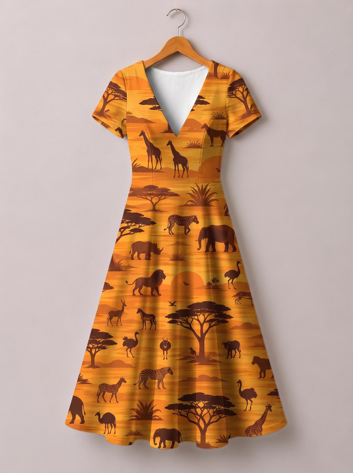 "Mbuga" Short Sleeve Maxi Dress