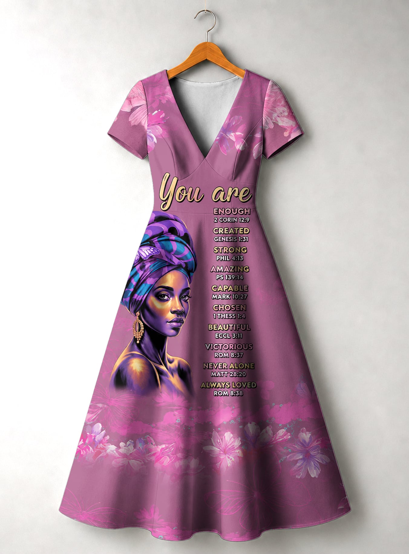 Pink Orchid Short Sleeve Maxi Dress