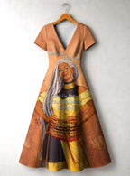 "Shujaa" Short Sleeve Maxi Dress